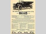 Dobová reklama na automobily Haynes.