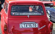Heslo na voze Škoda Octavia combi.