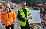 Předseda vlády Andrej Babiš na stavbě dálnice D6 jesenická křižovatka – Lubenec na jihu Ústeckého kraje.