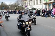 Z příjezdu spanilé jízdy motocyklů do Poděbrad.