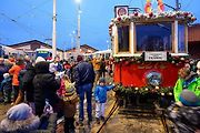 Vánoční flotila pražského dopravního podniku.