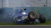 F1 2017 GP Číny - Antonio Giovinazzi (Sauber), nehoda v Q1