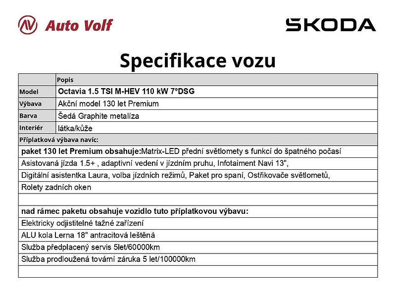 Škoda Octavia (2025) kombi 130 let Premium 1.5 TSI - fotka 6 z 35