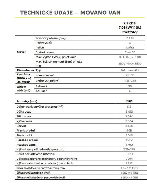 Opel Movano (2026) Van 3300 L2H2 2.2 CDTi140k - fotka 18 z 19