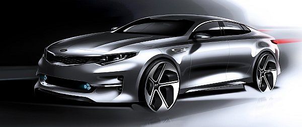 Skica nové generace vozu Kia Optima.