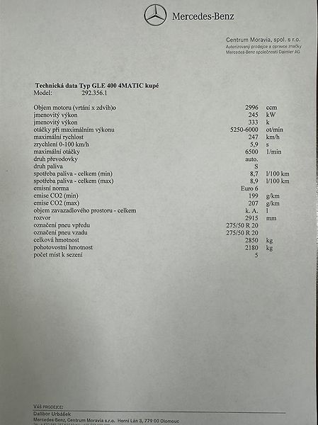 Mercedes-Benz GLE (2017) 400 4MATIC Kupé - fotka 35 z 35