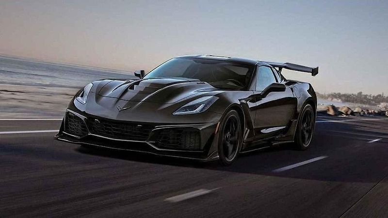 Chevrolet Corvette ZR1 při měření na brzdě.