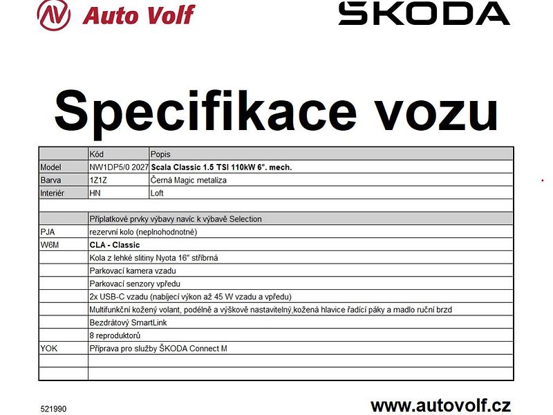 Škoda Scala Classic 1,5TSI 110kW - fotka 2 z 27