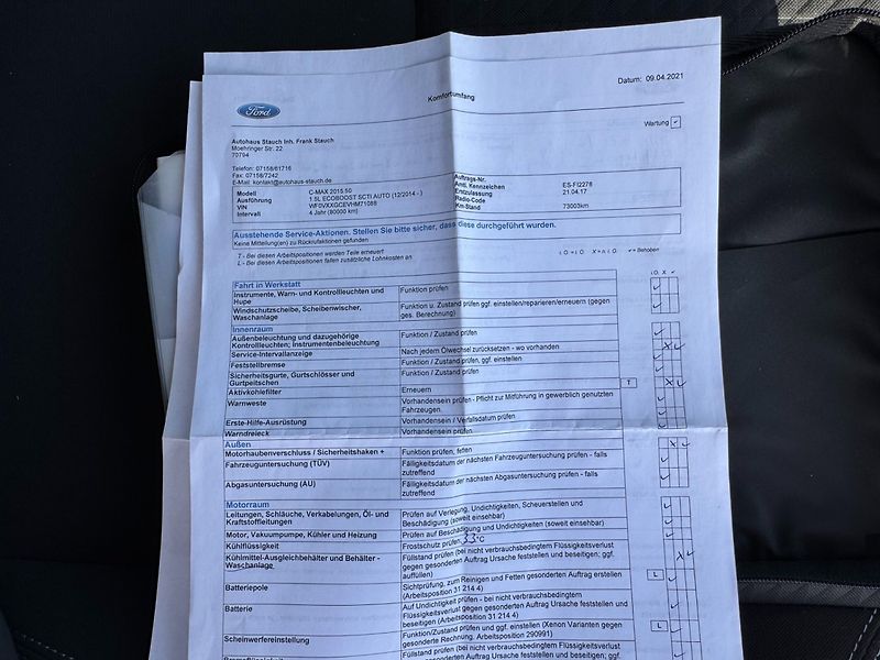 Ford C-MAX (2017) 1,5 Eco Boost 110 Kw Automat - fotka 35 z 35
