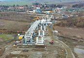 Stavba D1 Říkovice-Přerov, únor 2024. Pohled z výšky.