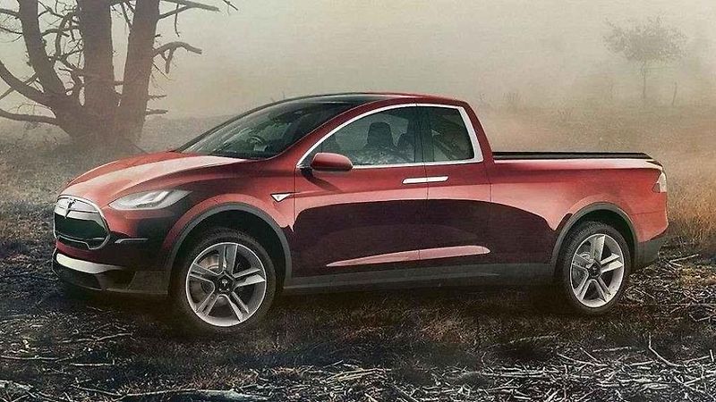 Oficiální ilustrace Tesly pick-up zveřejněná během představení tahače Tesla Semi.