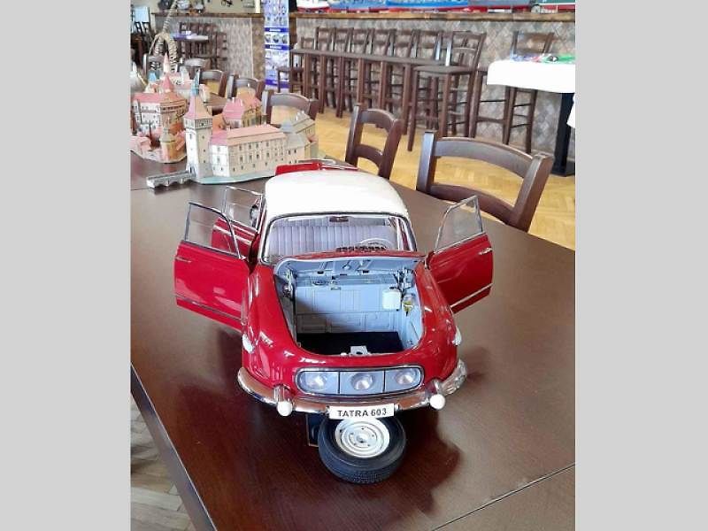 Modelář Kamil Štol s vymazlenou Tatrou 603 v měřítku 1:8. Skládal ji tři roky a vyšla ho na necelých 35 tisíc korun.
