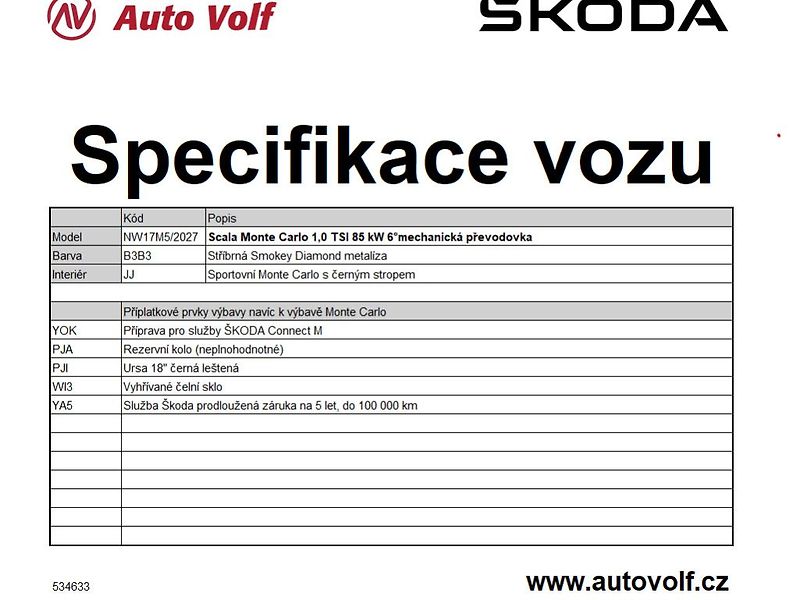 Škoda Scala MonteCarlo 1,0TSI 85kW - fotka 2 z 2