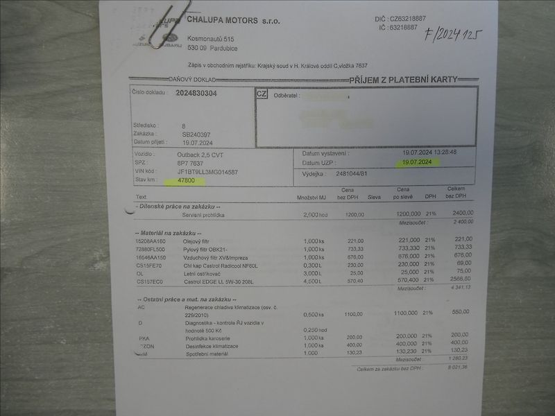 Subaru Outback 2,5 i 124kW AWD ČR,DPH,2x kola - fotka 43 z 46