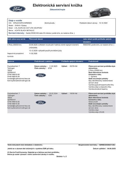 Ford S-MAX 2.5 FHEV VIGNALE REZERVACE - fotka 50 z 50