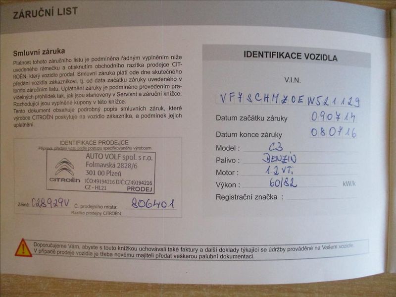 Citroën C3 1,2 VTi,klima,serv.kn.CZ - fotka 23 z 25
