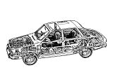 Řez Renaultem 12, potažmo Dacií 1300