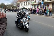 Z příjezdu spanilé jízdy motocyklů do Poděbrad.