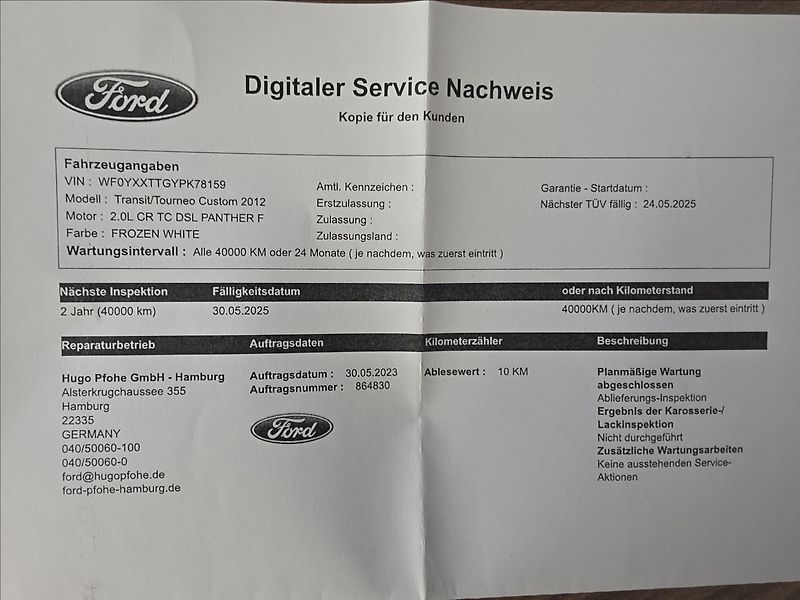 Ford Transit Custom 2,0 TDCi 96KW L2H1 - fotka 37 z 38