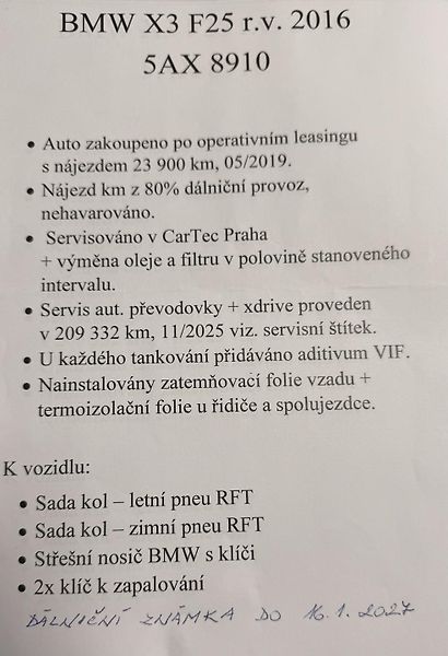 BMW X3 (2017) 2.0DxDRIVE,ČR, VELMI ZACHOVALÝ - fotka 4 z 28