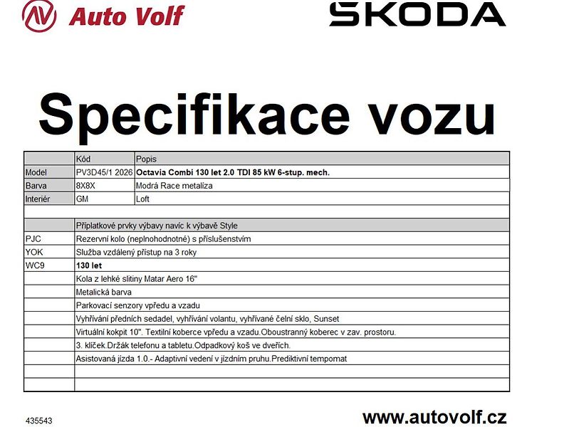 Škoda Octavia 130LET 2,0TDI 85kW - fotka 2 z 29