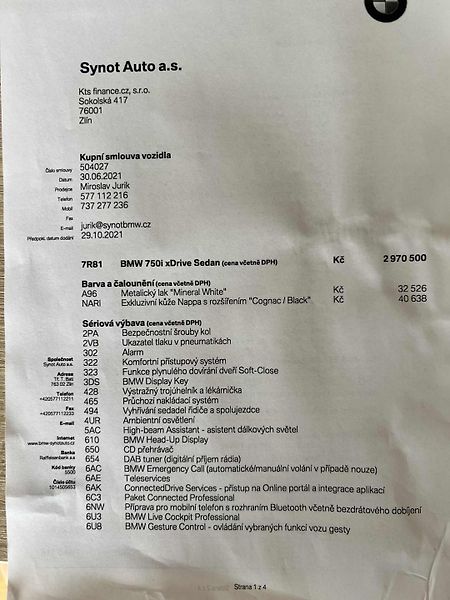 BMW Řada 7 (2021) 750 i M sportovní paket - fotka 9 z 10