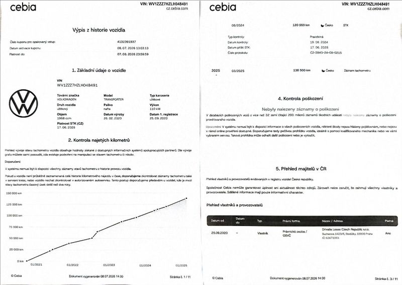 Volkswagen Transporter 2,0 TDI DSG LONG DPH 1.maj ČR - fotka 50 z 50