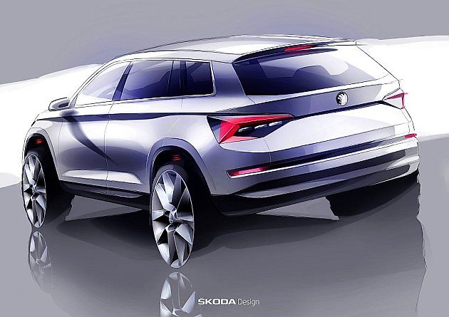 Škoda Kodiaq na oficiální skice.