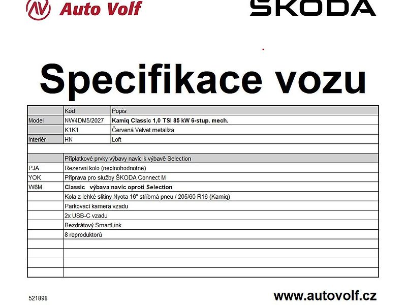 Škoda Kamiq Classic 1,0TSI 85kW - fotka 2 z 11