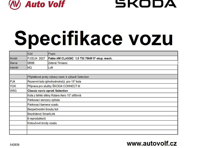 Škoda Fabia Classic 1,0TSI 70kW - fotka 2 z 11