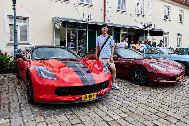 Americké automobily Corvette na 21. ročníku tradičního srazu v areálu Plzeňského Prazdroje.