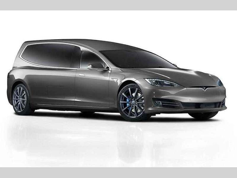Tesla Model S v přestavbě na pohřební vozidlo