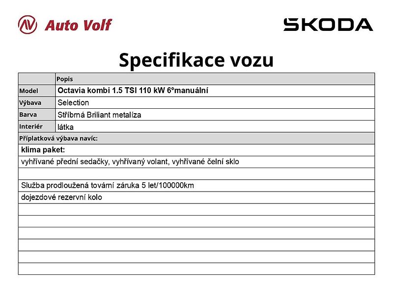 Škoda Octavia (2025) kombi Selection 1.5. TSI 110 k - fotka 6 z 33