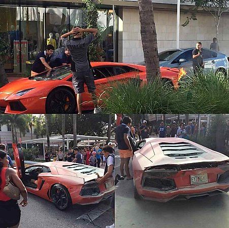 Hotelovému poslíčkovi se povedlo zapálit Lamborghini Aventador.
