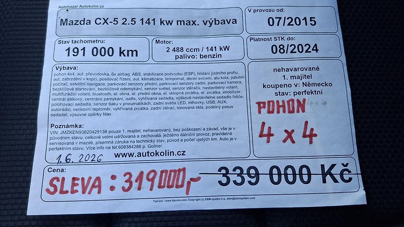 Mazda CX-5 2.5 141 kw 4x4 max. výbava - fotka 39 z 39