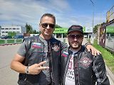 Sraz majitelů motocyklů značky Indian v Českých Budějovicích. Ze Zvolena přijeli Marian Šipula (vlevo) a Radovan Hrnčiarik.