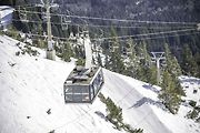 Kabina lanovky Nordkette, která vede z Innsbrucku až k horní stanici Hafelekar ( 2 269 metrů nad mořem).