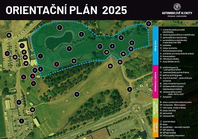 Orientační plán Automobilových klenotů., zdroj: Se souhlasem Galerie Golf Hostivař