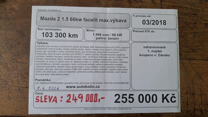 Mazda 2 1.5 sport  66kw  facelit - fotka 39 z 39