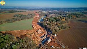 Staveniště dálnice D6 úseku Petrohrad - Lubenec. Foto: Jan Banán Svoboda