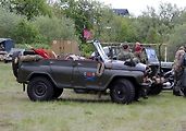 Vůz UAZ-469 se sejmutou střechou na akci Cínovec 2025.