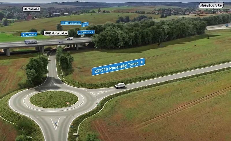 Vizualizace ukazuje, jak bude vypadat dálnice D7 mezi Slaným a Panenským Týncem na Lounsku.