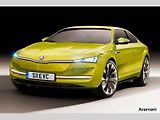 Elektrické sportovní kupé značky Škoda podle představ magazínu Auto Express.