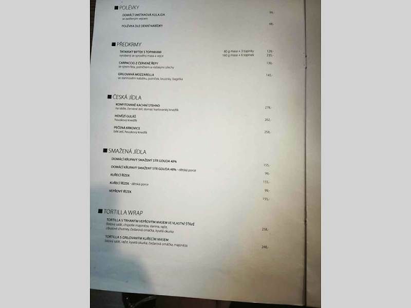 My jsme si dali menu za 198 korun.