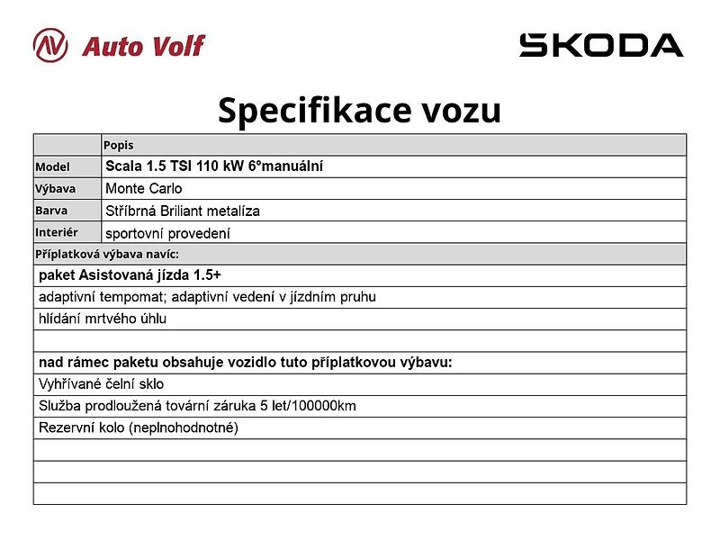 Škoda Scala (2025) Monte Carlo 1.5 TSI 110 kW 6°m - fotka 6 z 33