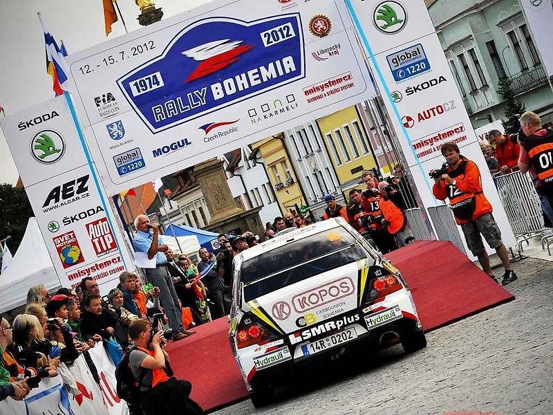 Posádka Semerád / Ceplecha na trati shakedownu Rally Bohemia 2012