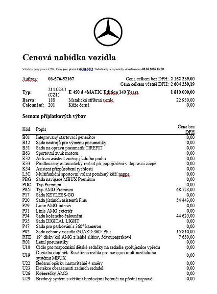 Mercedes-Benz Třídy E (2026) E 450 d 4MATIC - fotka 22 z 24