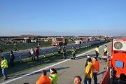 Cvičení, které mělo prověřit všechny složky Integrovaného záchranného systému při hromadné nehodě, se konalo ve středu dopoledne na nově postavené D1 u Přerova.