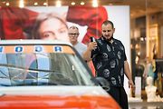 Výstava závodních aut Škoda v OC Olympia.