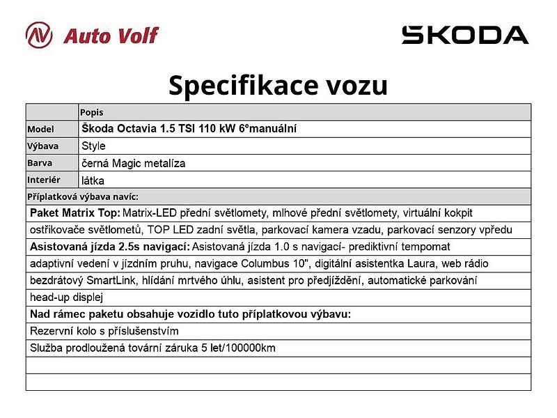 Škoda Octavia (2024) Style 1.5 TSI 110 kW 6°manuáln - fotka 6 z 34